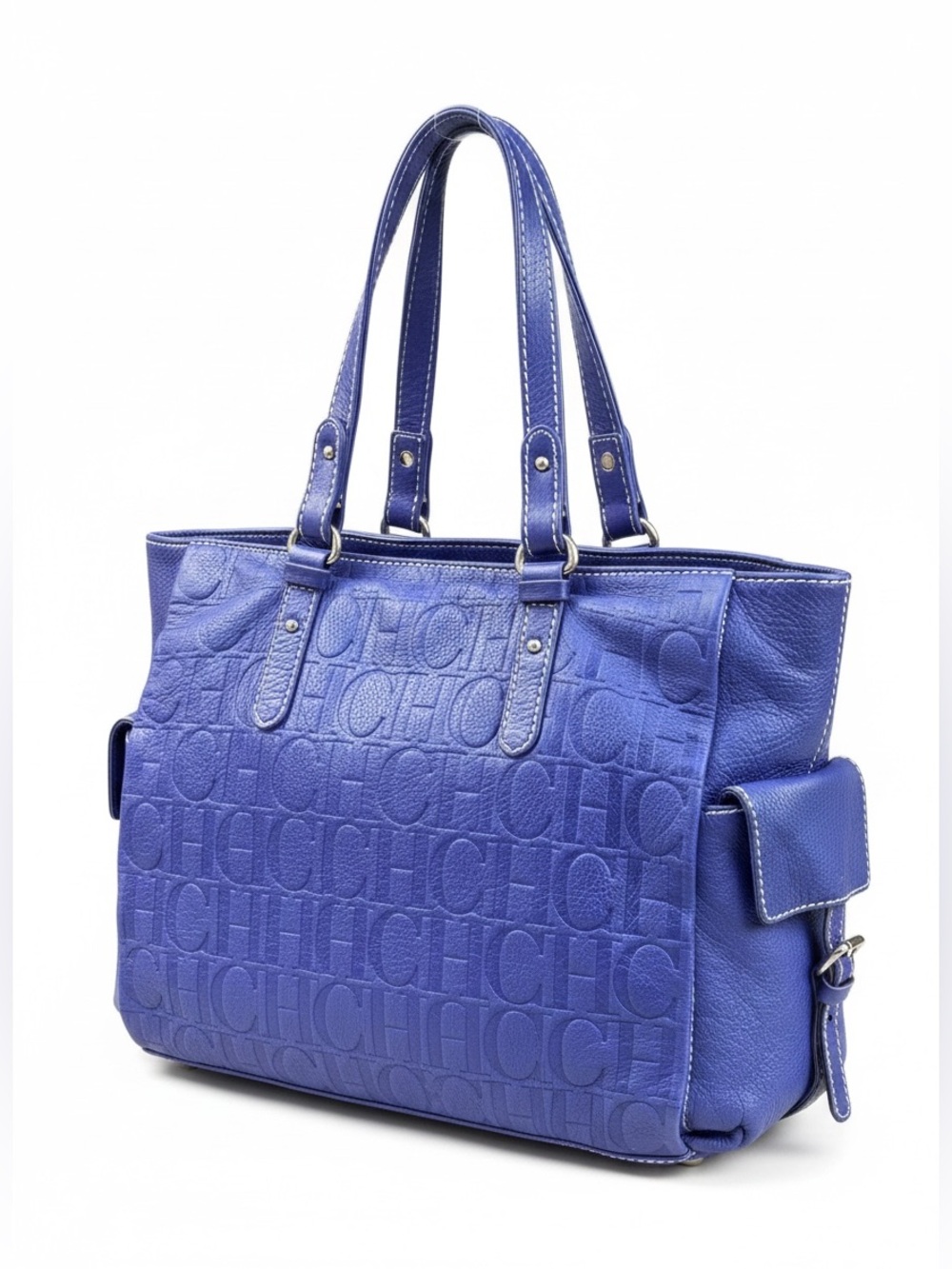 Carolina Herrera Andy Embossed Leather Tote Bag